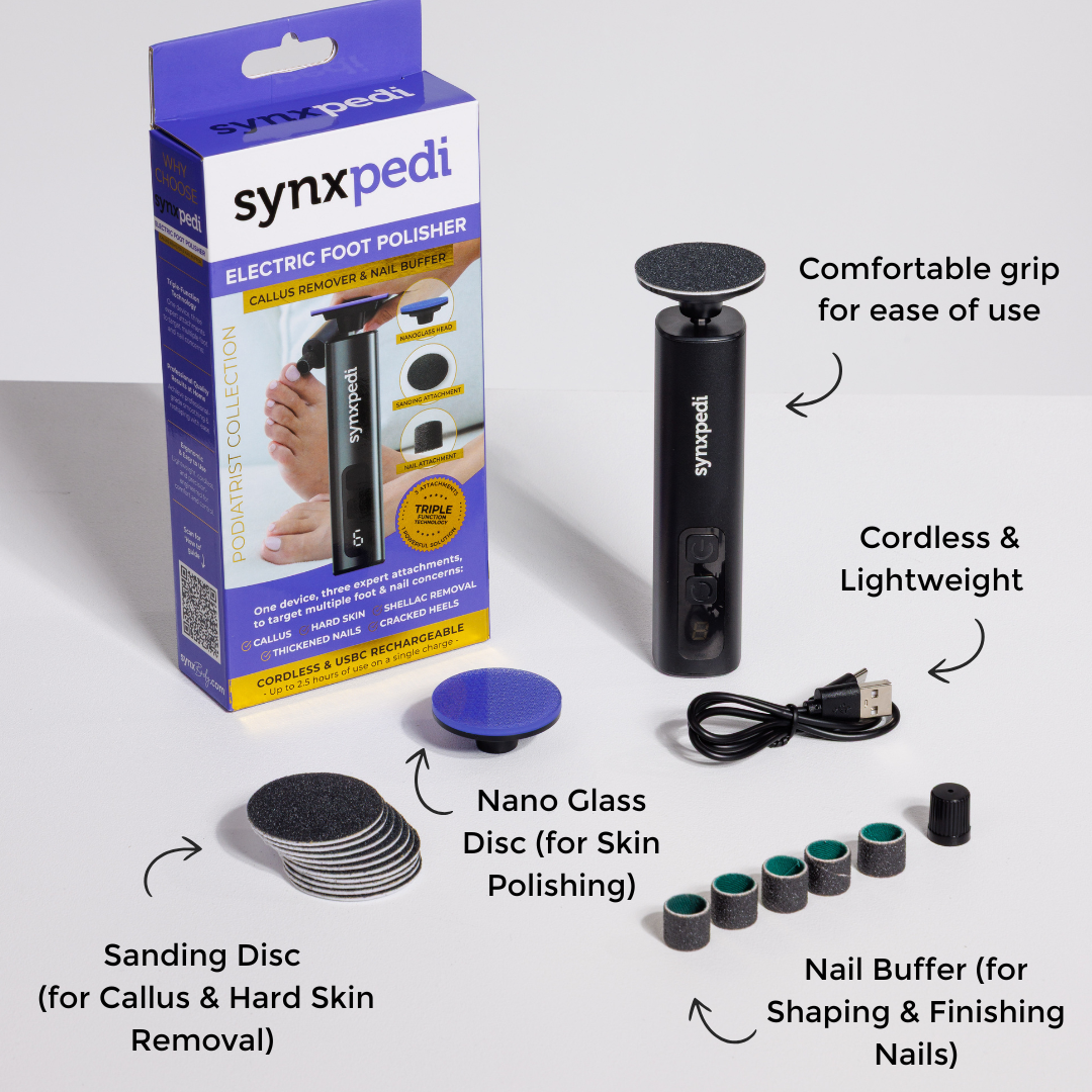 3-in-1 Electric Foot Polisher - Callus, Hard, Cracked Skin Remover & Nail Buffer