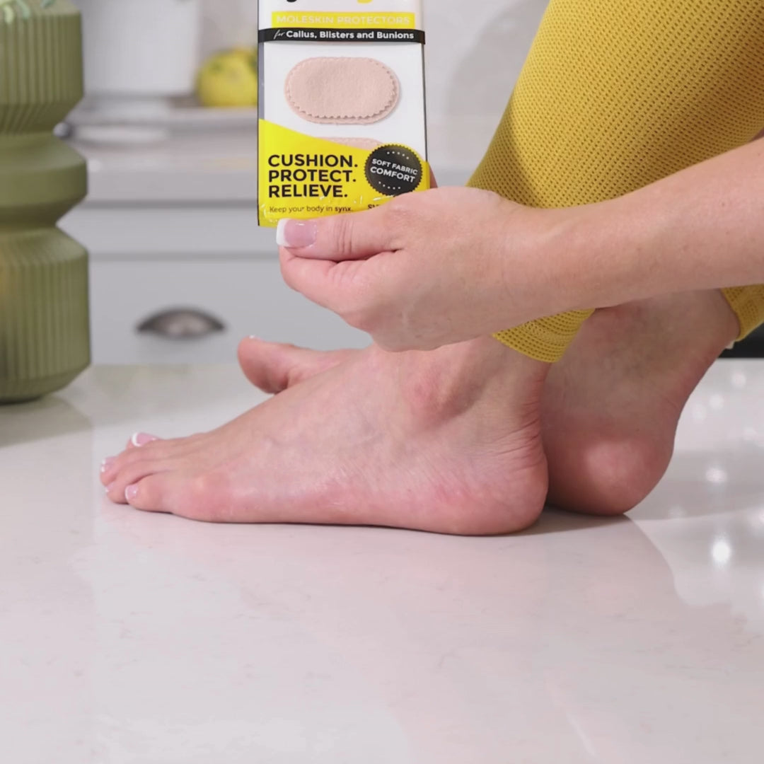 Load video: Moleskin Protectors for Callus, Blisters &amp; Bunions